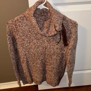 Cozy Marled Brown Cowl Neck Sweater